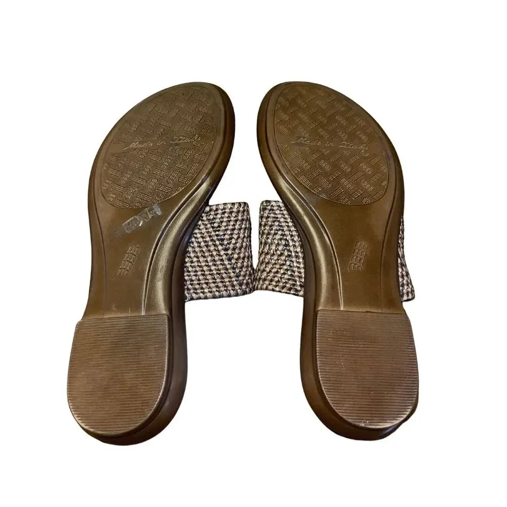 Italian Shoemaker Layna Thong Sandals Fabric T-Stap SZ 6 Made in Italy Slip-on